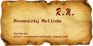 Rovenszky Melinda névjegykártya
